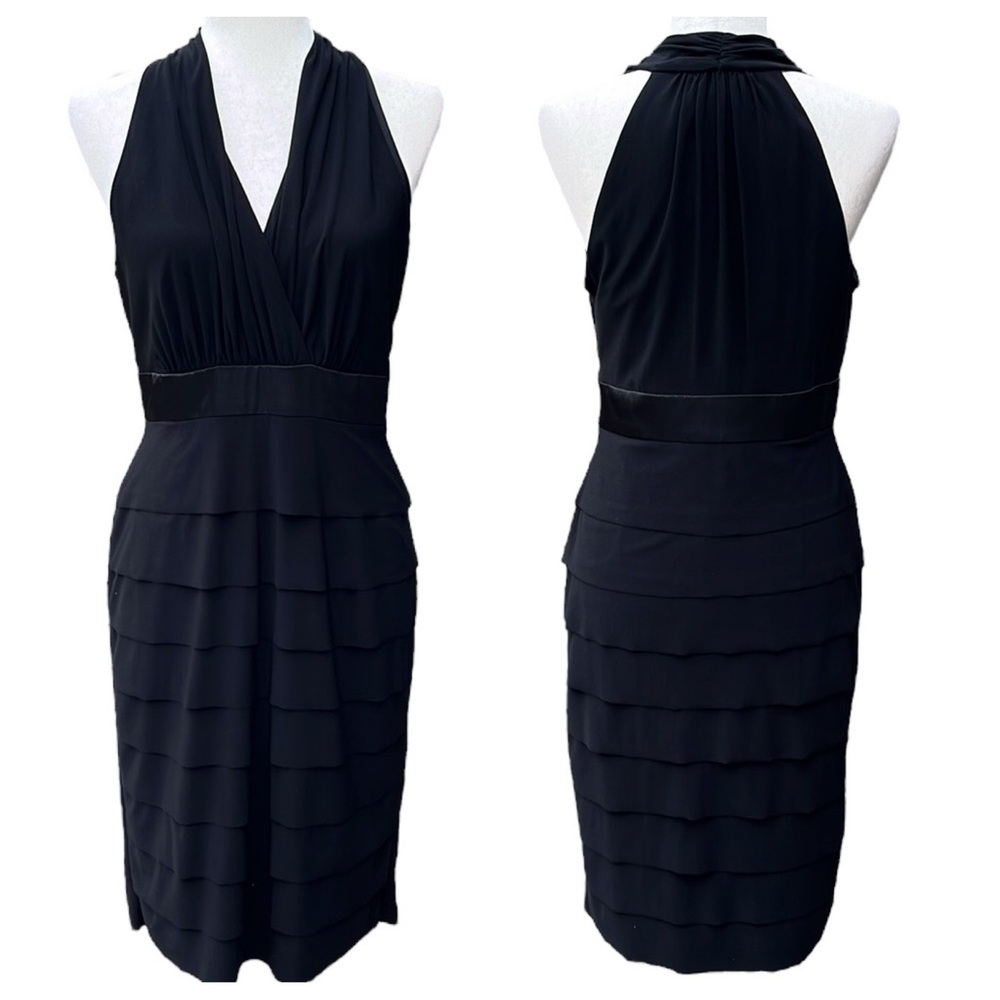 Evan Picone Women's Black Halter Layered
Cocktail Dress